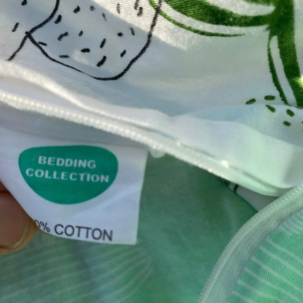 Bedding Collection green cactus duvet cover reversible cotton zip full Southwest